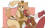  big_breasts breast_squash breasts canine dog_princess duo female holding human knight male mammal shamelesss towergirls voluptuous 