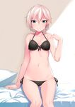  anastasia_(idolmaster) bad_id bad_twitter_id bikini black_bikini blue_eyes breasts highres idolmaster idolmaster_cinderella_girls kanna_kanaki short_hair silver_hair small_breasts smile solo swimsuit 