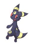  eeveelution feral looking_back nintendo open_mouth pawpads paws plain_background pok&eacute;mon umbreon video_games white_background しろくろいの 
