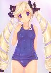  blonde_hair cameltoe drill_hair elise_(fire_emblem_if) fire_emblem fire_emblem_if gradient gradient_background school_swimsuit solo swimsuit teruru twin_drills twintails 