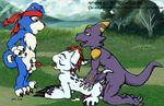  all_fours anal anal_penetration balls cum digimon doggystyle from_behind gaomon gomamon iansoulfox liam male male/male monodramon penetration penis sex urine watersports 