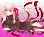  akasakak bad_id bad_pixiv_id dark_sakura dress fate/stay_night fate_(series) hair_ribbon long_hair matou_sakura red_eyes ribbon solo turtleneck white_hair 