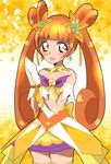  armpits bare_shoulders blush boots choker color_connection cosplay cure_rosetta cure_twinkle cure_twinkle_(cosplay) dokidoki!_precure double_bun dress earrings eyelashes gloves go!_princess_precure hair_ornament hair_ribbon happy haru_(nature_life) jewelry looking_at_viewer magical_girl open_mouth orange_dress orange_eyes orange_footwear orange_hair orange_legwear precure ribbon smile solo standing star star_earrings thigh_boots thighhighs twintails white_gloves wrist_cuffs yellow_choker yotsuba_alice 