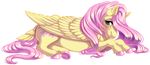  2015 alpha_channel blue_eyes blush equine eyebrows female feral fluttershy_(mlp) friendship_is_magic fur hair kittehkatbar looking_at_viewer lying mammal my_little_pony pegasus pink_hair plain_background solo transparent_background wings yellow_fur 
