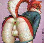  2014 anthro anus backsack balls bent_over blue_eyes butt canine clothed clothing crossdressing deepdream ear_piercing erection eyelashes fox fur girly jingles_(methypoo) looking_back male mammal panties panties_down partially_clothed penis perineum piercing presenting presenting_hindquarters raised_tail rear_view skirt solo standing sweater underwear underwear_down what_has_science_done zeta-haru 