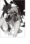  2girls blush kenkou_cross love_hearts masturbation monochrome monster_girl multiple_girls pussy_juice rape succubus succubus_(mamono_girl_lover) succubus_(monster_girl_encyclopedia) tears yuri 