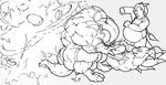  anthro belly_inflation black_and_white clothing comic digimon dragon dragoneer drakemohkami growth inflation lucario male monochrome muscle_growth nintendo penis_growth pok&eacute;mon popping video_games 