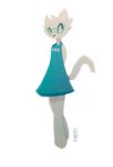  blue_eyes clothing dress female fr0styryan fur grey_fur mammal plain_background raccoon white_background 