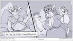  anthro belly big_belly big_breasts breasts canine claws clothed clothing comic dialogue english_text equine faf female fox horse mammal speech_bubble teeth text 