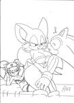  2015 anthro bat big_breasts breasts cat cleavage clothed clothing dreamcastzx feline female grope hedgehog honey_the_cat imminent_sex male mammal rouge_the_bat skimpy sonic_(series) sonic_the_hedgehog underwear 