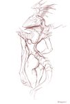  armor back_against_viewer breasts butt dragon female helmet helmet_wings knight nude scalie shoulder_pads sketch tail_armor thin_waist wide_hips zaggatar 