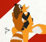  anal canine flat_colors fox greyfox leon male male/male mammal red_fox red_panda riding 