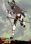  2015 african_wild_dog canine clothing forest heterochromia hood hunter male mammal melee_weapon orphen-sirius outside polearm solo spear tree tribal underwear weapon 