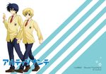  bad_id bad_pixiv_id blonde_hair blue_eyes blue_hair clannad fukuno_ichiya hikarizaka_private_high_school_uniform male_focus multiple_boys necktie okazaki_tomoya school_uniform sunohara_youhei 