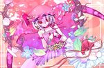  alternate_costume carbonate flower hat purple_hair red_eyes remilia_scarlet solo tea touhou wings 