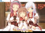  3girls jpeg_artifacts long_hair pink_hair seifuku sleeping tagme wink 