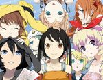  6+girls :p ahoge alice_carroll aqua_eyes arancia aria bad_id bad_pixiv_id bikini_bottom black_hair blue_eyes borrowed_character bow brown_eyes brown_hair chain closed_eyes comiket crossover darth_wooser detached_sleeves francisco_valle grin habit hair_bow hair_ornament hairclip headset kagamine_rin long_hair looking_up maid_headdress multiple_crossover multiple_girls neon_genesis_evangelion nia_teppelin open_mouth original personification profile sf-a2_miki shikinami_asuka_langley smile souryuu_asuka_langley star supercell takagi_(tansuke) tengen_toppa_gurren_lagann ticket tongue tongue_out twintails upside-down vocaloid wooser_(character) 