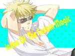  blonde_hair male_focus school_uniform smile solo sunglasses to_aru_majutsu_no_index tsuchimikado_motoharu zoff_(daria) 