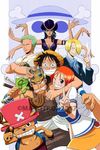  4boys makotron_(artist) monkey_d_luffy multiple_boys multiple_girls nami_(one_piece) nico_robin one_piece roronoa_zoro sanji tony_tony_chopper usopp watermark 