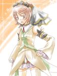  alternate_costume asuka_rina brown_eyes brown_hair rita_mordio short_hair solo tales_of_(series) tales_of_vesperia veil 