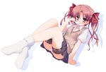  :p arm_support bow brown_hair hair_bow hayakawa_harui legs no_shoes panties school_uniform shirai_kuroko socks solo striped striped_panties thigh_strap to_aru_kagaku_no_railgun to_aru_majutsu_no_index tongue tongue_out underwear upskirt 