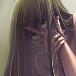  bad_id bad_pixiv_id c.c. code_geass covering_face covering_mouth green_eyes green_hair hands long_hair minami_(apricot_tea) nude solo tears 
