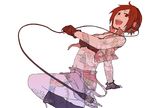  artist_request bird fingerless_gloves flower gloves headphones macaw meiko monochrome parrot red red_hair scarlet_macaw short_hair simple_background skirt solo vocaloid 