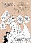  adoption dragon english_text hair horn hug human mammal monochrome mother mother_complex parent prince royalty sanzo scalie son text translated wings 