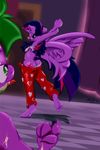  2015 anthro anthrofied barefoot bra butt clothed clothing cutie_mark dragon duo equine female friendship_is_magic frist44 fur green_eyes hair hi_res horn humanoid_feet inside long_hair male male/female mammal my_little_pony open_mouth panties plantigrade purple_fur scalie soles spike_(mlp) stretching sweat tongue tongue_out twilight_sparkle_(mlp) underwear winged_unicorn wings 