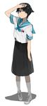  alternate_costume black_hair highres hita_(hitapita) kantai_collection mogami_(kantai_collection) school_uniform serafuku short_hair skirt 