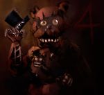  animatronic bear five_nights_at_freddy&#039;s five_nights_at_freddy&#039;s_4 hat lady-was-taken machine mammal mechanical nightmare_freddy_(fnaf) robot top_hat video_games 
