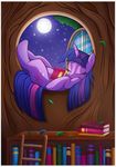  book equine female feral friendship_is_magic full_moon horn mammal moon my_little_pony night sherwoodwhisper sleeping solo twilight_sparkle_(mlp) unicorn vocalmaker 