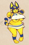  &lt;3 2018 animal_crossing ankha_(animal_crossing) antiroo big_breasts breasts cat clothed clothing egyptian egyptian_clothing feline female mammal nintendo paws slightly_chubby solo tongue tongue_out uraeus video_games 
