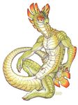  2015 abs anthro anus balls biceps capcom claws fangs green_scales iggi male monster_hunter muscles najarala nude pecs pinup plain_background pose scalie sheath snake_wyvern solo spread_legs spreading teeth video_games white_background 