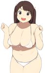  accio bad_id bad_tumblr_id bare_shoulders bikini breasts brown_eyes brown_hair highres large_breasts long_hair looking_back navel original plump simple_background solo sweat swimsuit tanuma_miyuki thick_thighs thighs two_side_up w_arms white_background white_bikini 