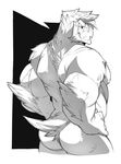  avian back bird butt feathers frown kokuhane muscles nude strong 