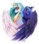  2015 alpha_channel duo equine female feral friendship_is_magic horn mammal my_little_pony princess_celestia_(mlp) princess_luna_(mlp) rariedash sibling sisters winged_unicorn wings 