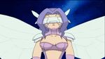  animated animated_gif ass bomb boots breasts cleavage cleavage_cutout digimon digimon_frontier facial_mark fairy fairy_wings fairymon female garter_belt gauntlets gust hair_flip lavender_hair legs long_hair panties shoulder_pads spinning split underwear visor wind wings 