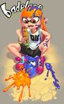  bad_id bad_pixiv_id badplace bike_shorts cameltoe commentary_request defeat domino_mask foot_on_head highres inkling mask splatoon_(series) splatoon_1 squid 
