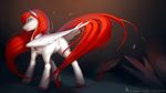  antiander anus ariel blue_eyes colored crystals digital_media_(artwork) equine fan_character female feral friendship_is_magic fur hair hi_res long_hair long_tail mammal my_little_pony pegasus pussy red_hair smile solo white_fur wings 
