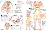 blush brown_eyes butt canine clothed clothing covering covering_breasts dog dress eating half-dressed itou_sora japanese_text kin-shun legwear long_ears mammal multiple_poses navel open_mouth panties stockings striped_legwear striped_panties stripes surprise text topless translation_request underwear 