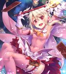  :d armor arms_up baton blonde_hair breasts card covered_navel detached_sleeves earrings fate/kaleid_liner_prisma_illya fate_(series) gloves hair_ornament holding holding_wand holster hoshi_no_tsue illyasviel_von_einzbern jewelry ks magical_girl open_mouth pink_eyes pink_legwear prisma_illya sky small_breasts smile solo star_(sky) starry_sky thigh_holster thigh_strap thighhighs two_side_up upskirt wand white_gloves 
