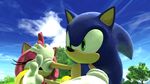  1boy 1girl amy_rose animated animated_gif couple eyes_closed gloves green_eyes hand_on_another&#039;s_face hand_on_another's_face hand_on_face sega sky sonic sonic_generations sonic_the_hedgehog talking tree white_gloves 