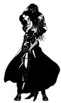  amano_yoshitaka black_and_white concept_art couple final_fantasy final_fantasy_viii gun hidden_eyes looking_at_viewer monochrome rinoa_heartilly squall_leonhart weapon 