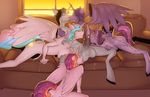  2015 animal_genitalia anthro anthrofied bakuhaku ball_suck balls big_balls big_breasts breasts butt cutie_mark equine erection eyes_closed fan_character female fetlocks friendship_is_magic group group_sex hair hooves horn horsecock inside kissing licking long_hair male male/female mammal multicolored_hair my_little_pony navel nude open_mouth oral penis penis_lick princess_cadance_(mlp) princess_celestia_(mlp) princess_luna_(mlp) sex sibling sisters sofa spread_legs spreading sucking tongue tongue_out twilight_sparkle_(mlp) unicorn vein winged_unicorn wings 