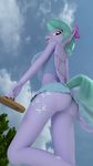  3d absurd_res anthro anthrofied butt cgi clothed clothing digital_media_(artwork) equine female flitter_(mlp) friendship_is_magic grin hair hair_bow hi_res looking_at_viewer mammal midriff miniskirt my_little_pony outside pegasus skimpy solo standing tongue tongue_out wings zetharious 
