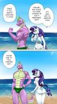  beach biceps big_breasts big_butt bracelet breasts bulge butt clothed clothing cutie_mark female flexing friendship_is_magic half-dressed halter_top jewelry male muscles muscular_male my_little_pony pia-sama rarity_(mlp) sea seaside speedo spike_(mlp) swimsuit tattoo the_truth topless water 
