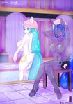  2015 anthro anthrofied areola barefoot big_breasts blue_hair blush breasts butt collaboration cutie_mark demorgorgon dragk duo equine eyes_closed female friendship_is_magic hair half-closed_eyes hands_behind_head horn humanoid_feet inside long_hair mammal mlp) my_little_pony nipples nude open_mouth plantigrade princess_celestia_( princess_luna_(mlp) sibling sisters sitting towel water wet winged_unicorn wings 