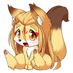  canine female feral fox hair kemono long_hair mammal open_mouth orange_eyes ukan_muri 