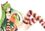  animal_ears bottomless c.c. cat_ears code_geass extraction green_hair transparent_background yellow_eyes 